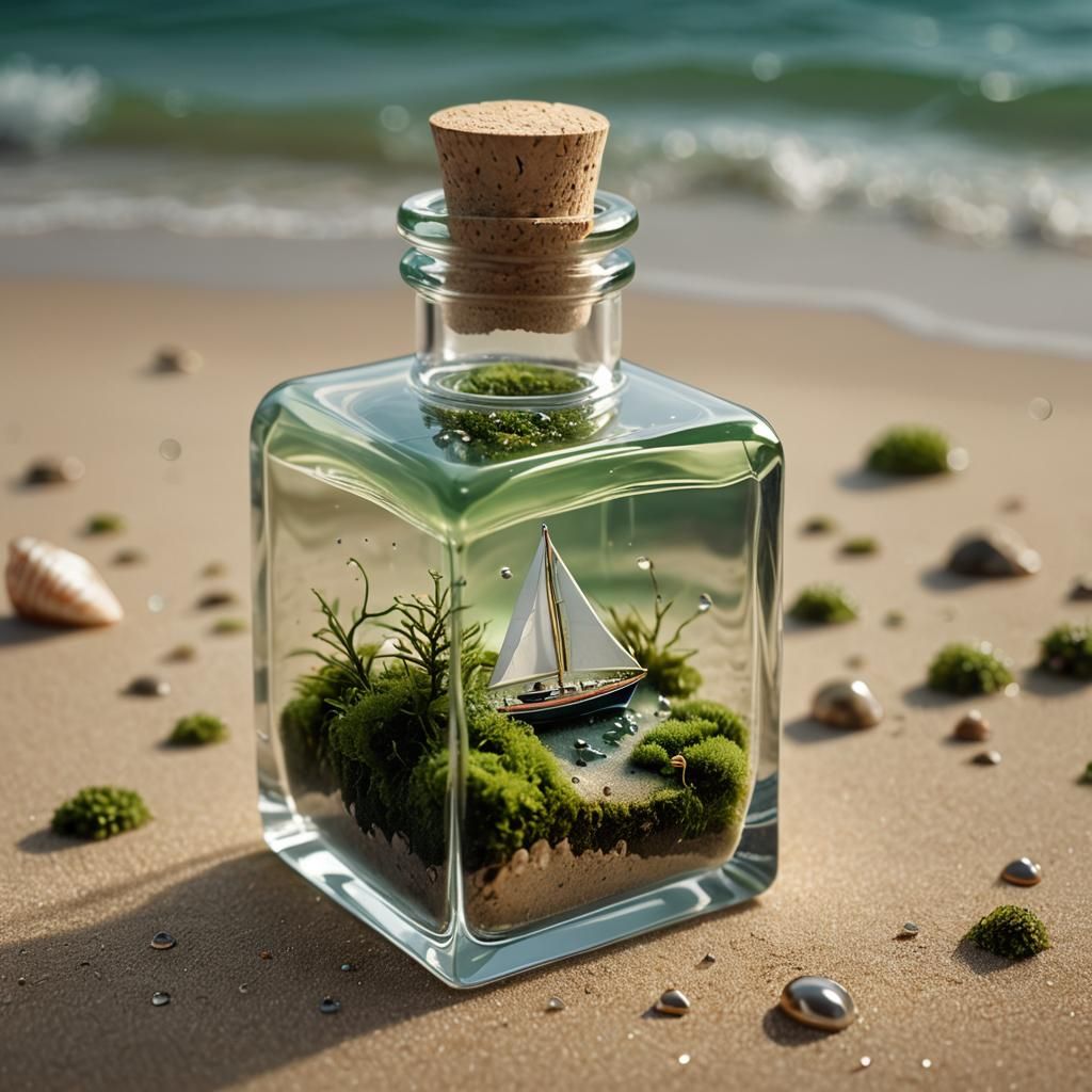 Miniature Glass Art: Sailboat in a Bottle