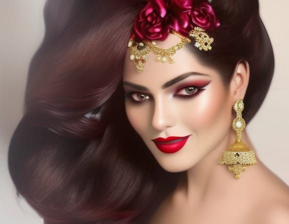 Crimson-Eyed Goth Vampire in Photorealistic Portrait