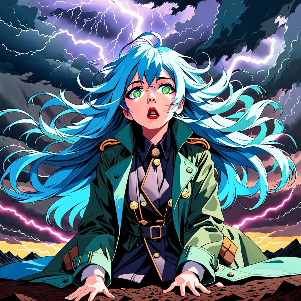 Defeated Woman Cries in Stormy Weather