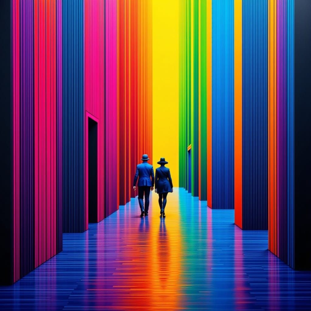 Cyberpunk Impasto Painting of a Burning World