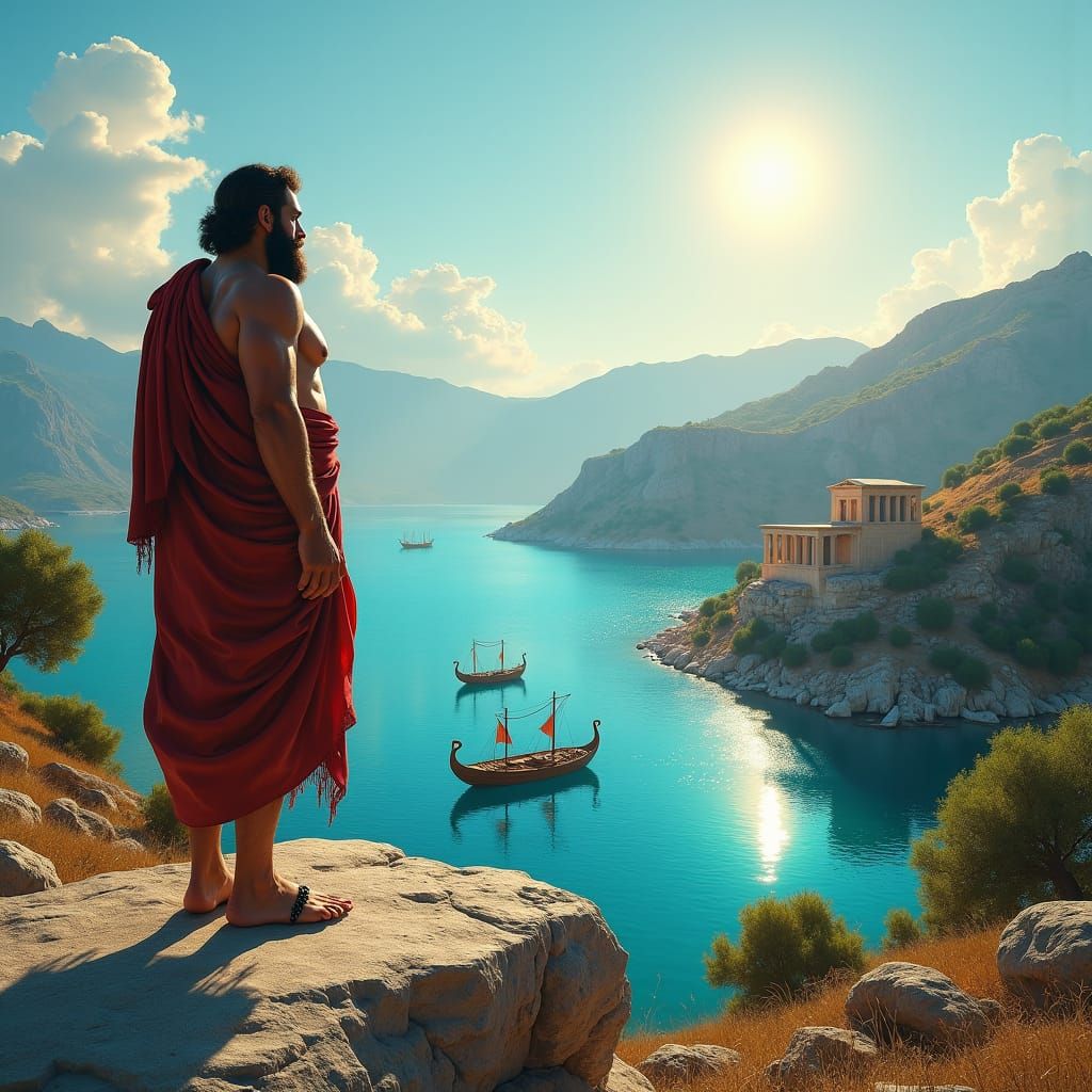 A man in Ancient Greece looks to horizon and sees an armada ...