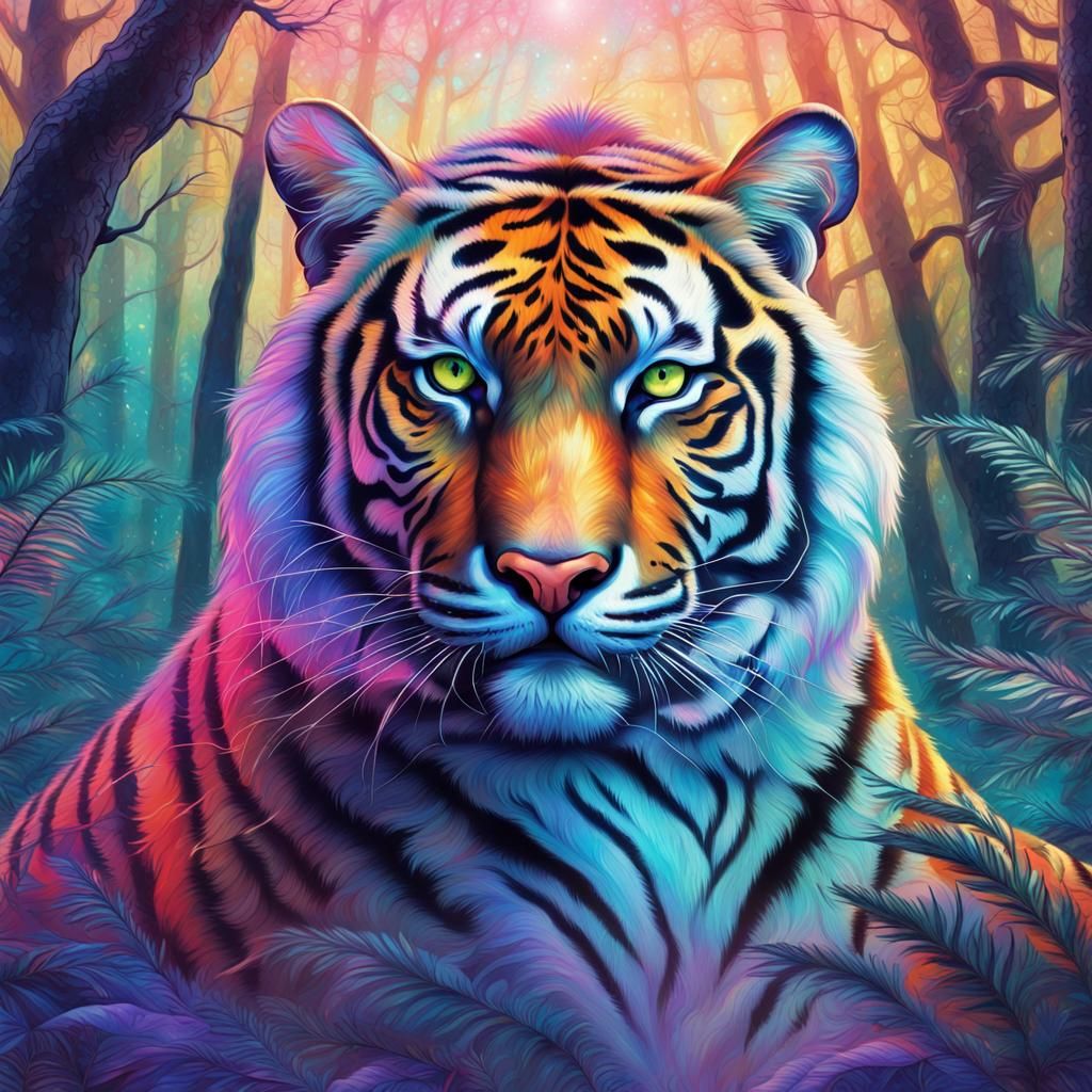 Astral Native American Tiger in Woods