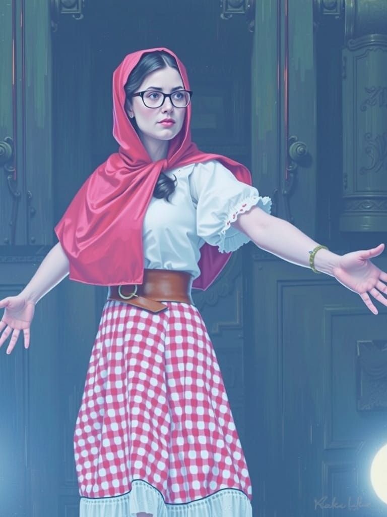 Little Red Riding Hood Sculpture in Neo-Expressionism Style