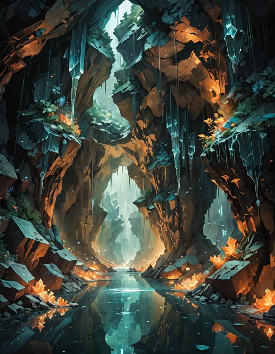 Ethereal Zeolite Cavern: A Digital Dreamscape