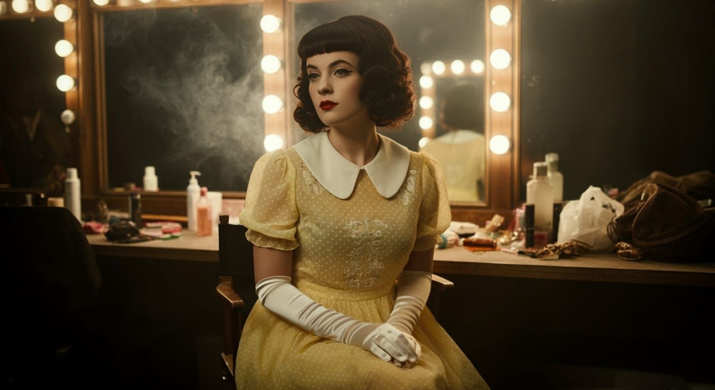 A 1960s Retro Starlet in Vintage Yellow Organza