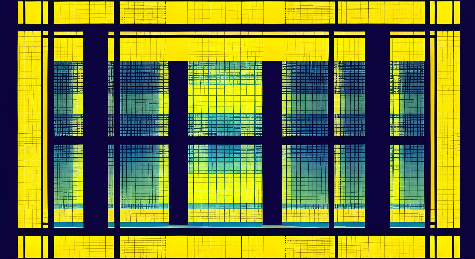 Geometric Bauhaus Pop Art in Triadic Colors