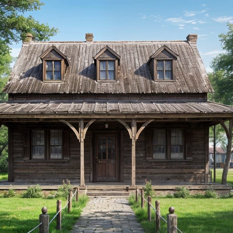 Brushed Oil Painting of a Unique Old Building