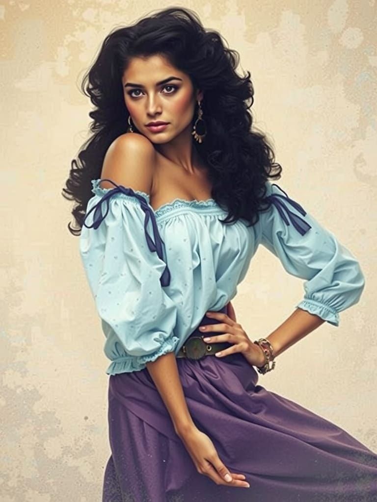 Introspective Gypsy Woman in Cinematic Lighting