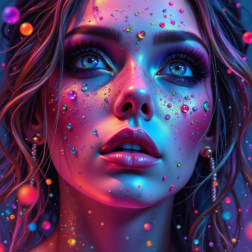 Surreal Fae Goddess Reigns Over Cyberpunk Dreamscape