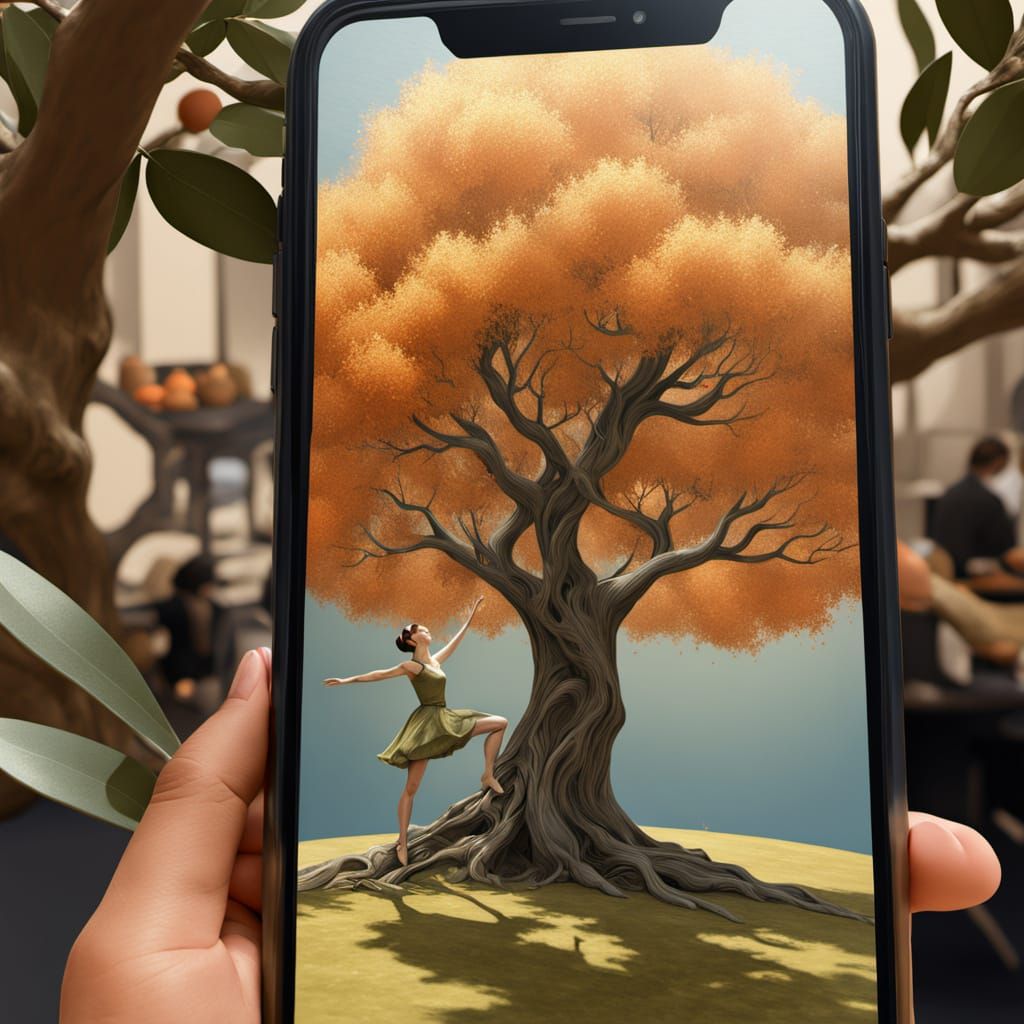 Ethereal Ballerina in Olive Tree Majesty