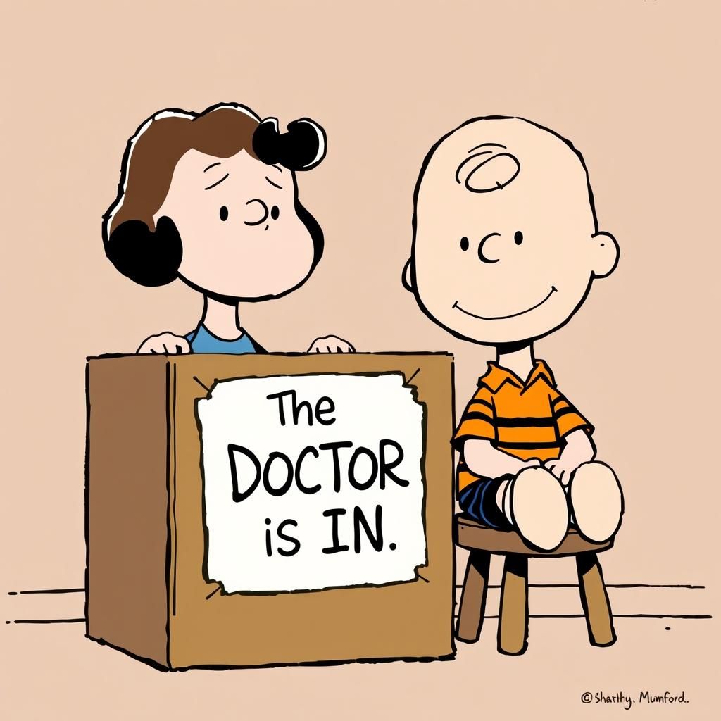 Lucy and Charlie Brown.