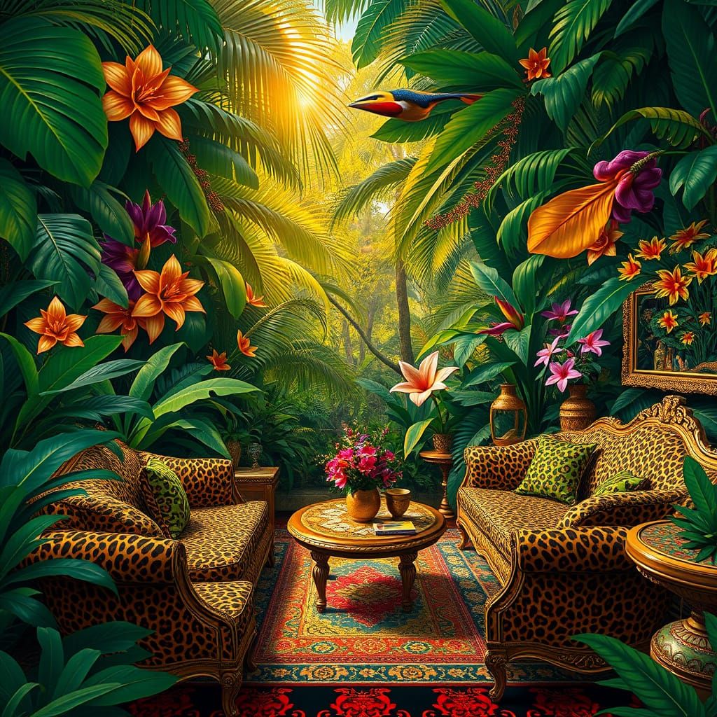 Tropical Jungle Decor in Vibrant Colors and Patterns