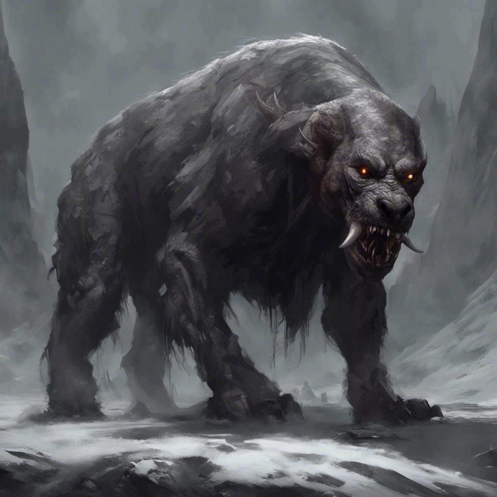 Dark Fantasy Landscape in Purple and Yellow