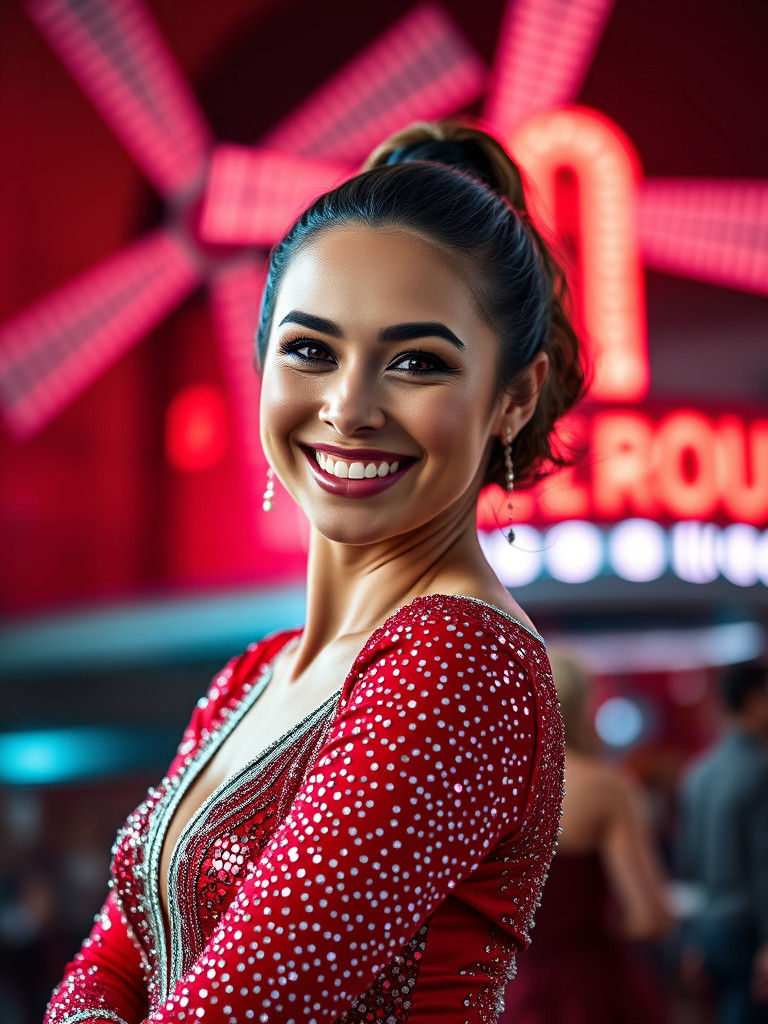 Radiant Cancan Dancer at Moulin Rouge
