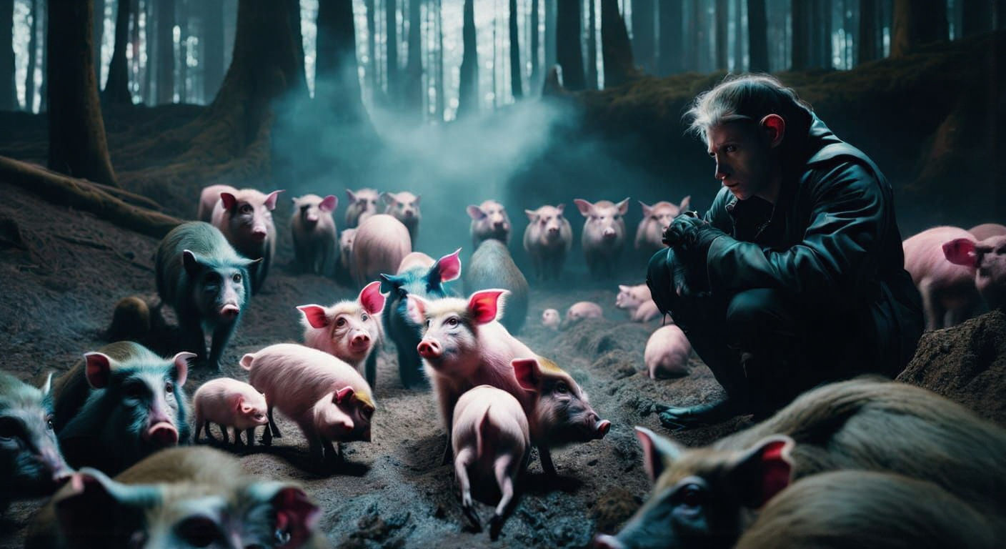 Monkeys and Pigs in a Moody Forest Landscape