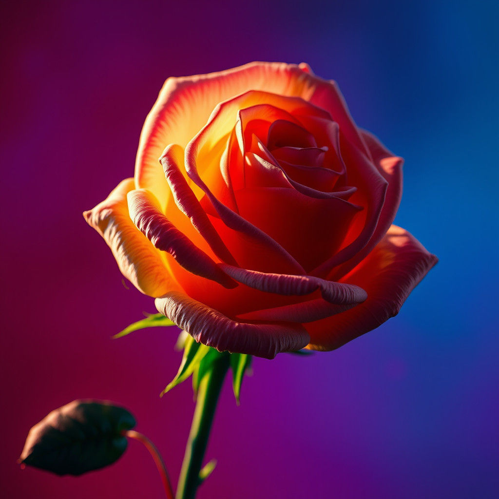 Hyperrealistic Rose Portrait in Splash Art Style