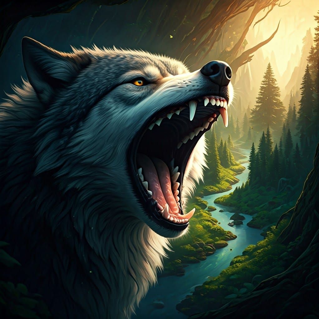 Wolf Consumes Forest: A Digital Matte Painting