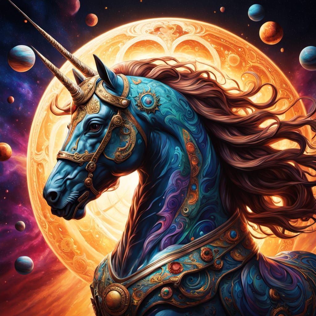 Cosmic Carousel Floating in Space Art