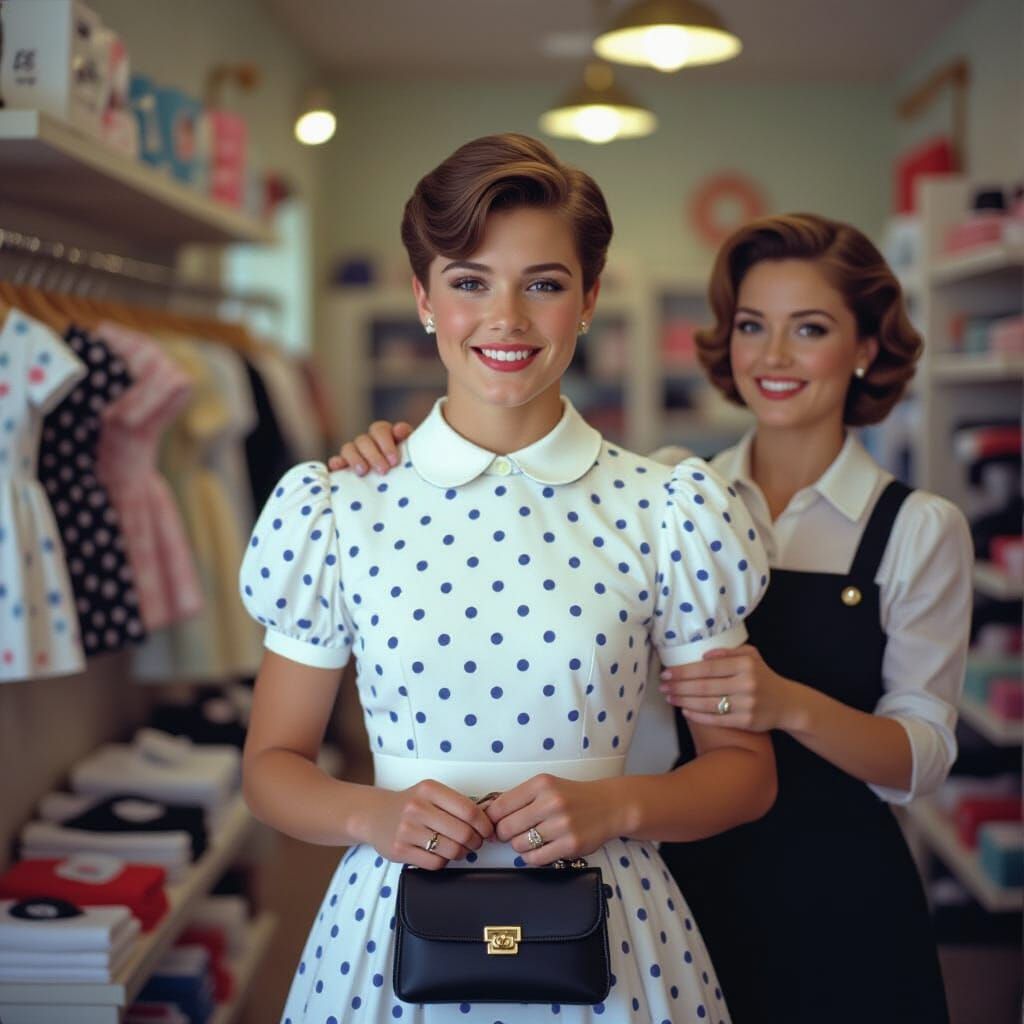 Man in Polka Dot Dress: Cinematic Film Still