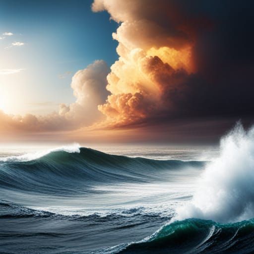 Steaming Ocean Landscape in Digital Matte Painting