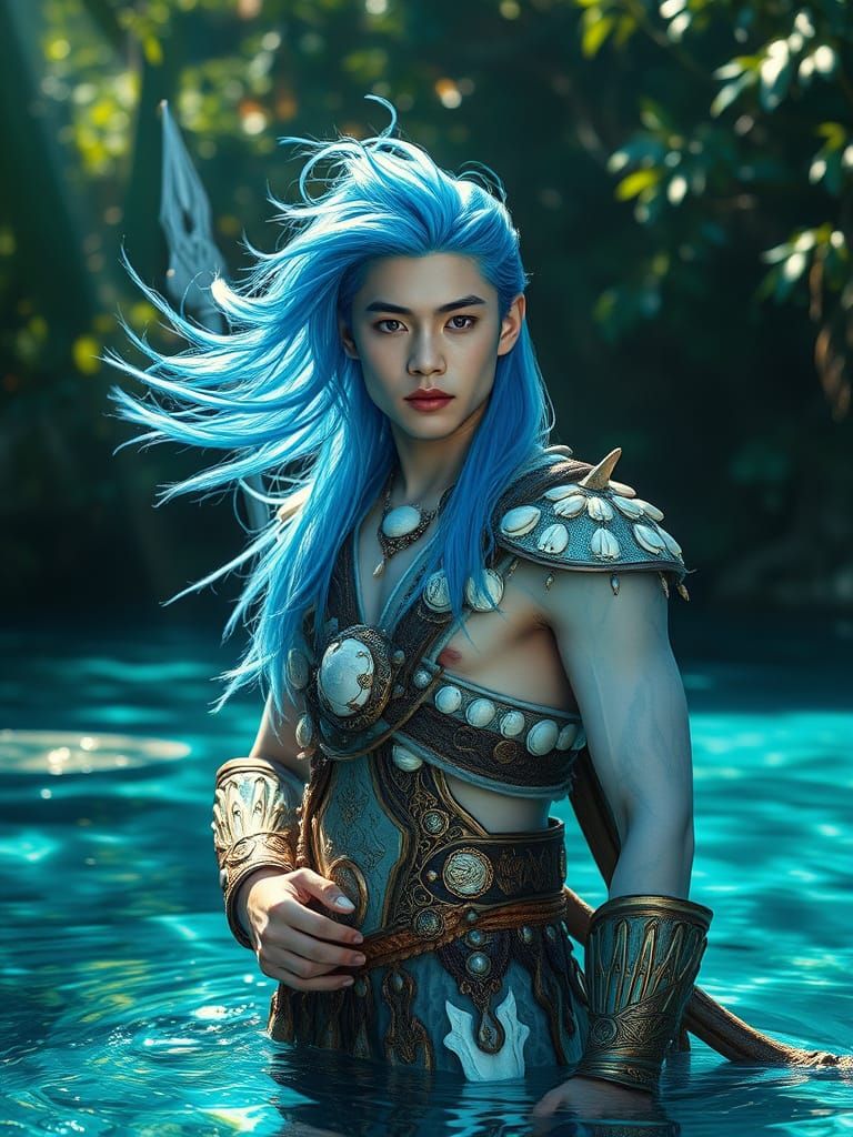 Chinese Water Elemental in Lush Lagoon