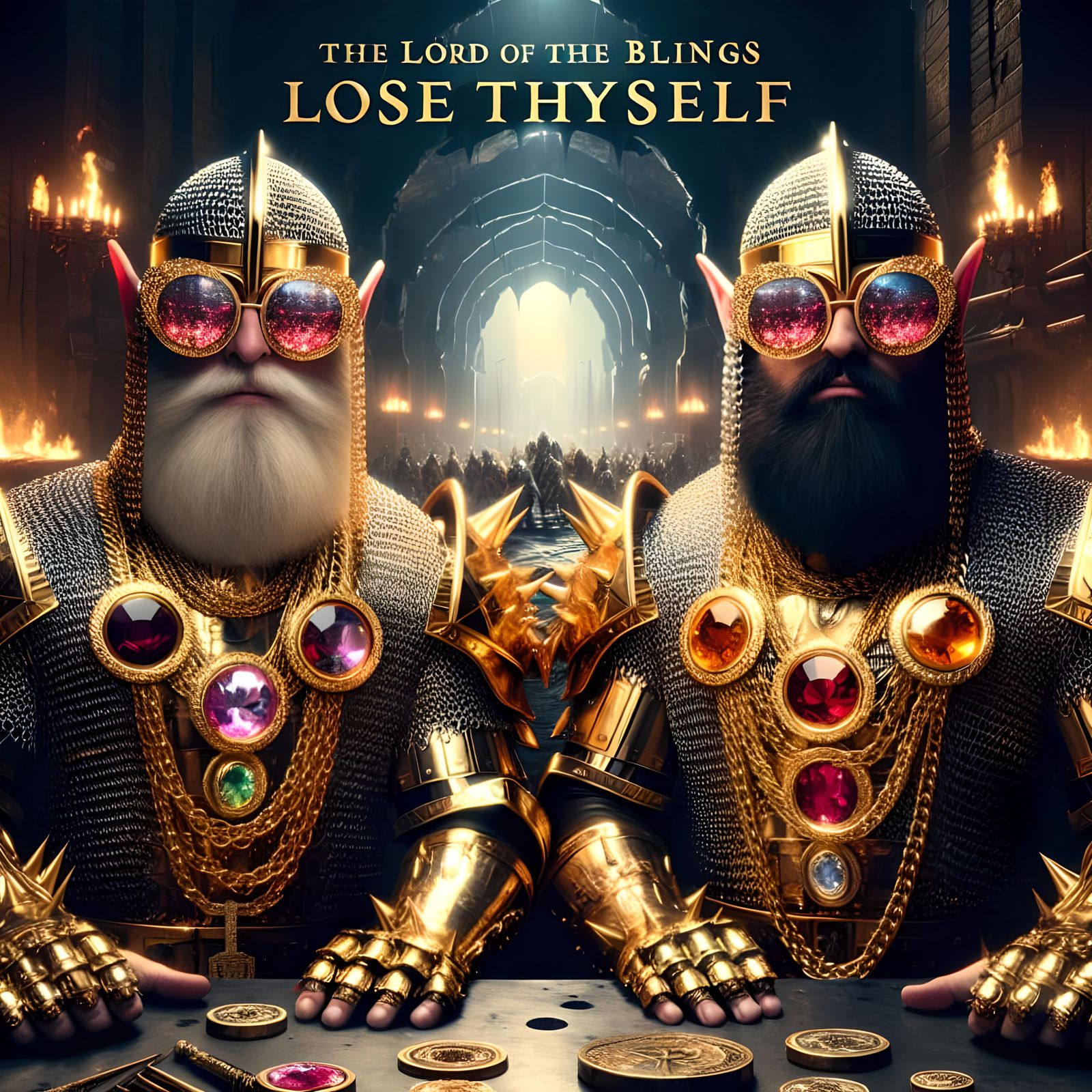 Fantasy Dwarves in Armor and Sunglasses