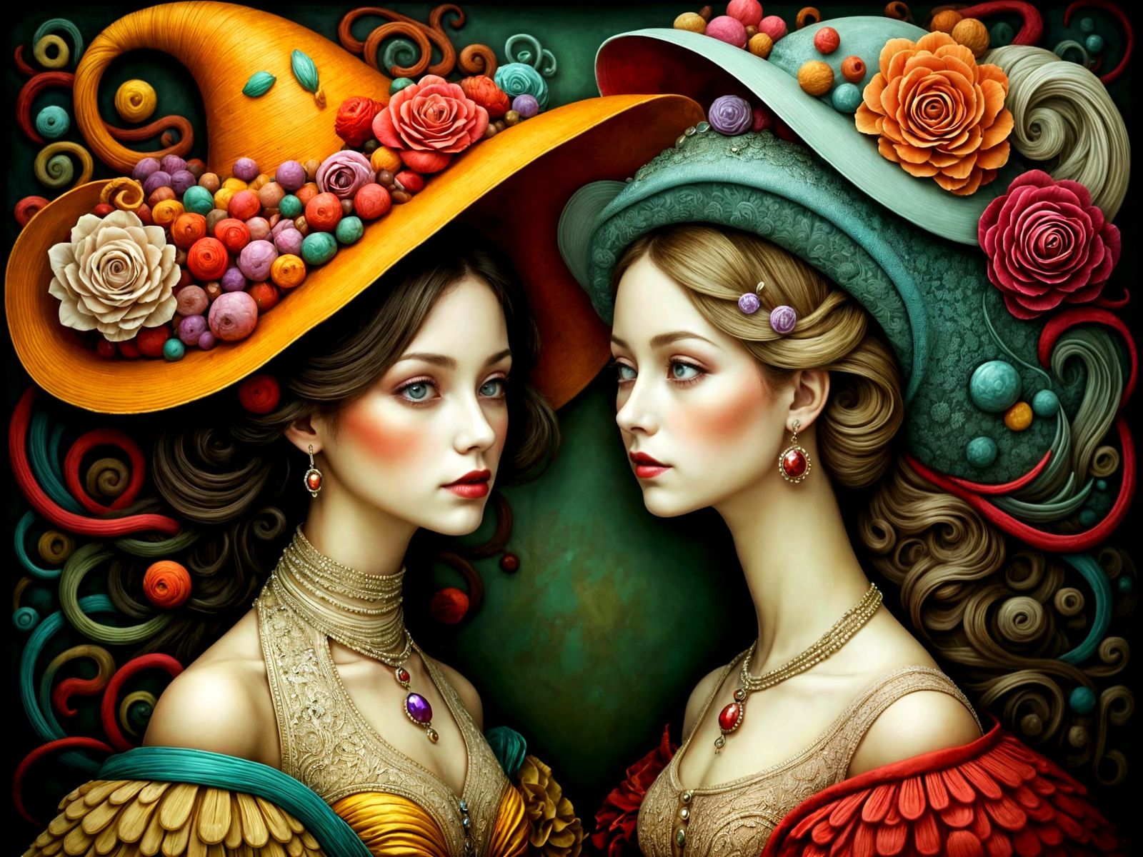 Elegant Fantasy Hats in Golden Light