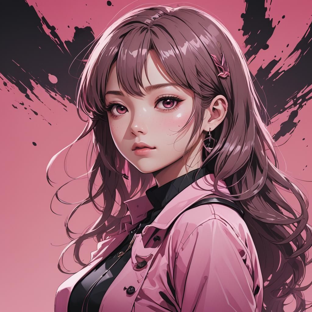 Jennie Anime Art in Cel-Shaded Manga Style