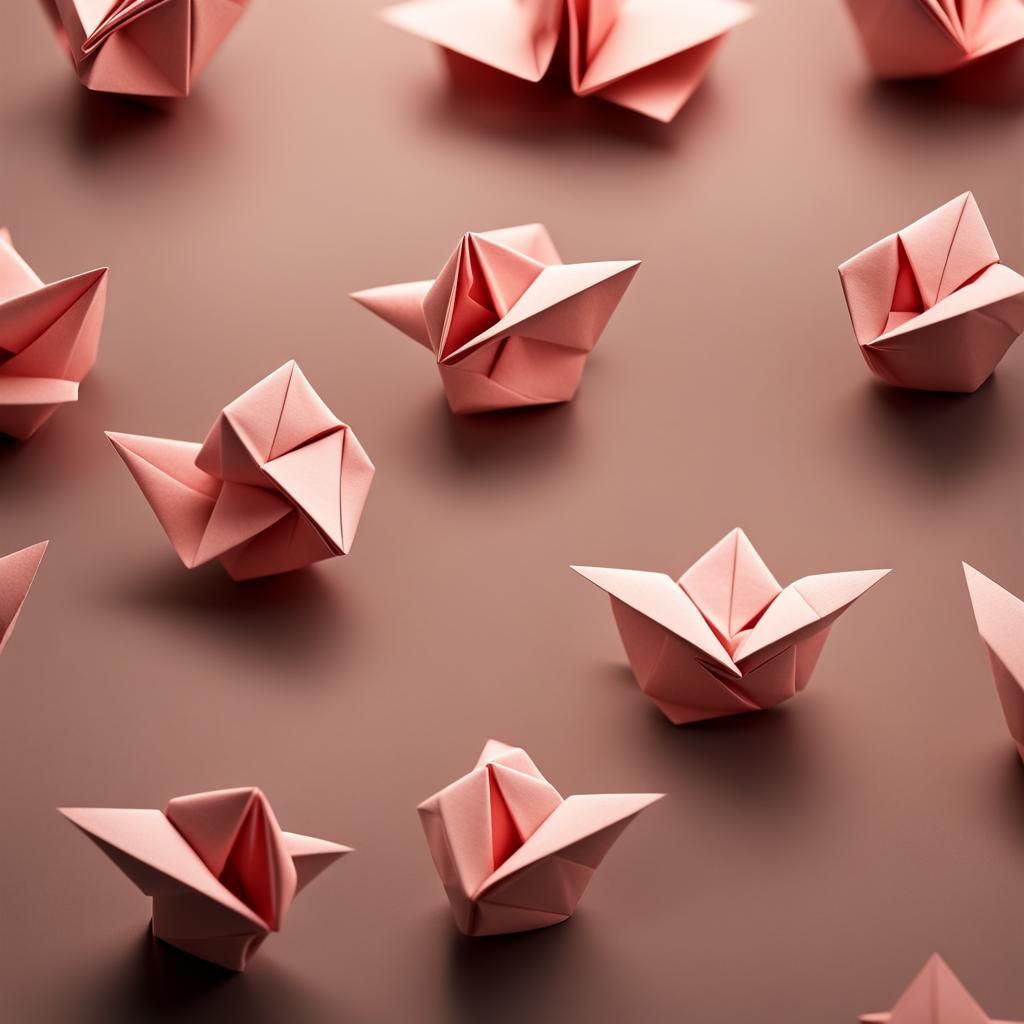 Detailed Origami Papercraft Sculpture in 8K