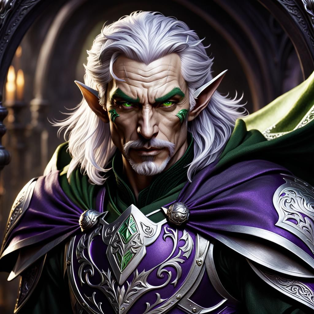 Ethereal Elf Warrior in Regal Attire