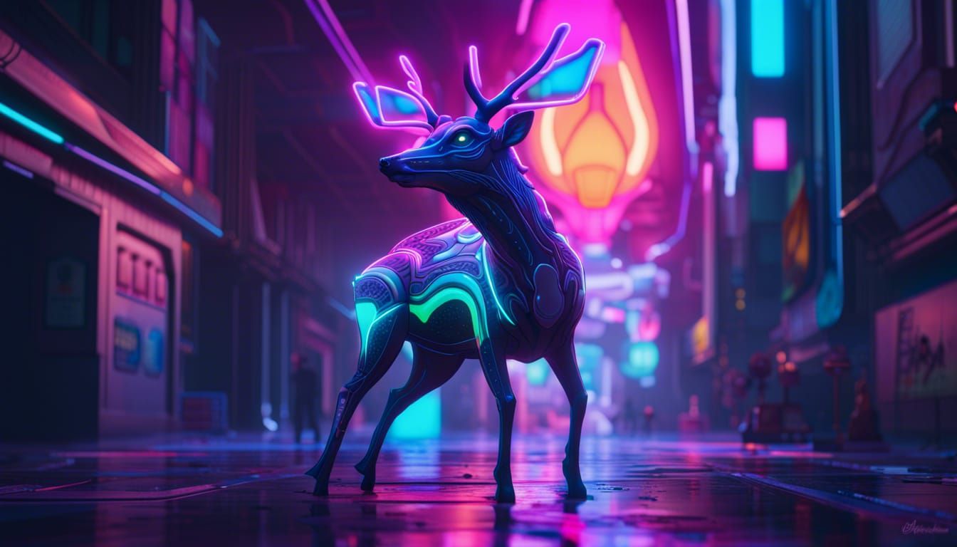 neon deer
