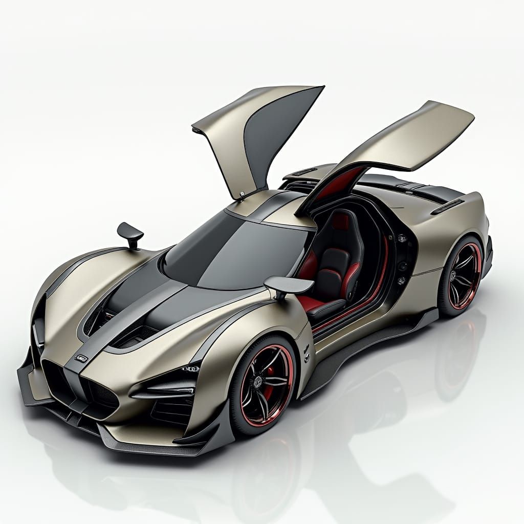 Cyberpunk Sports Car Inspired by Technical Backpack Design