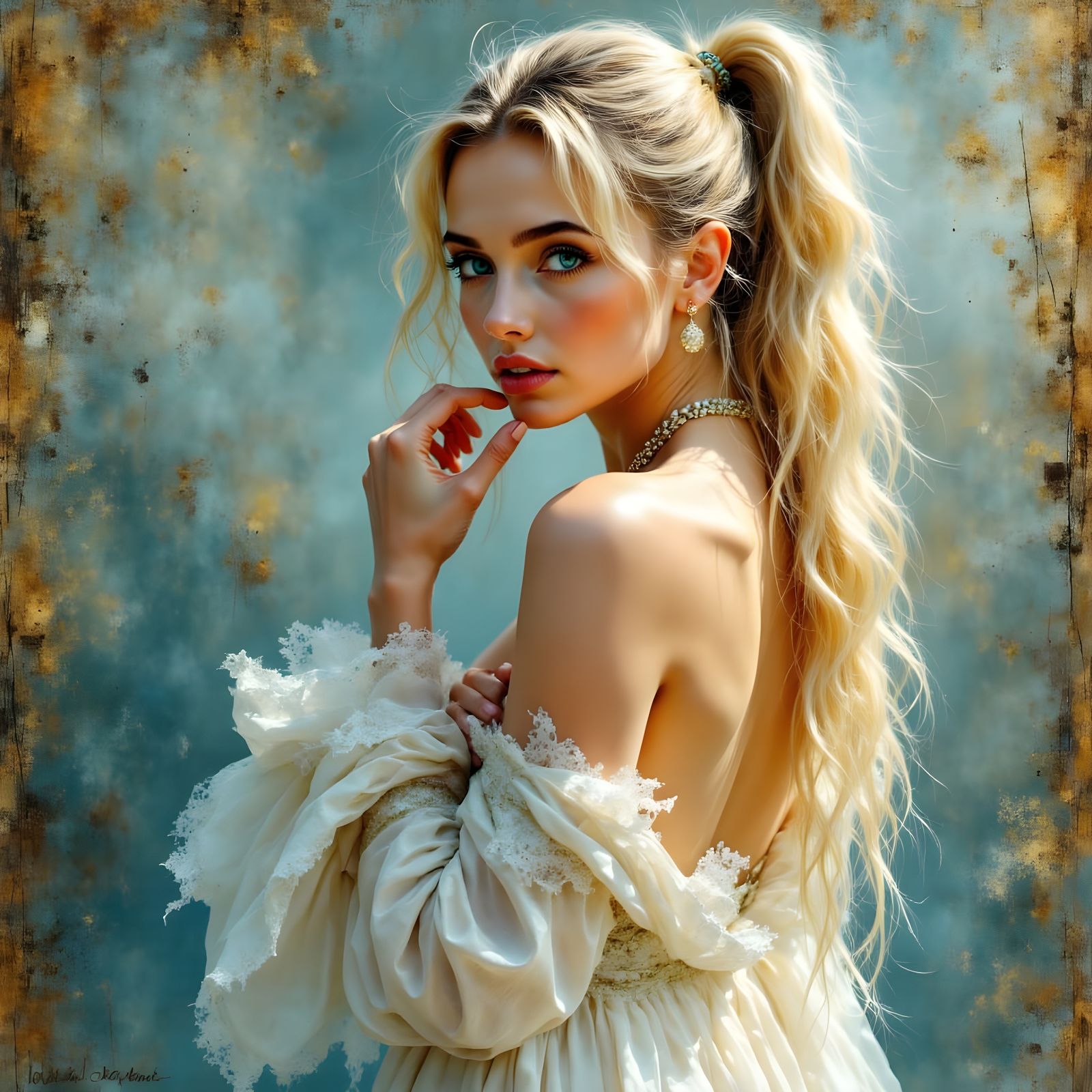 Norse Goddess of Love Portrait in Watercolor