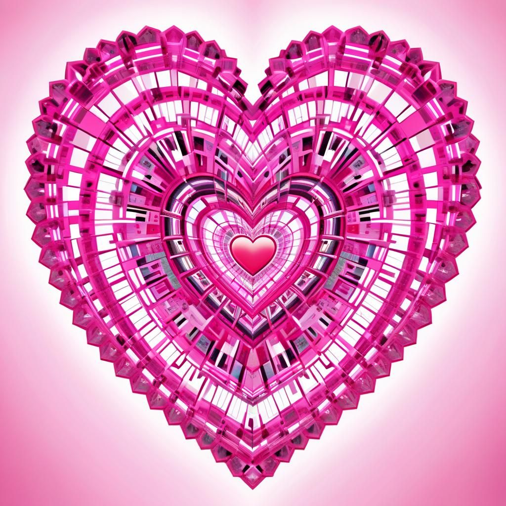 Symmetrical Pink Heart Symbolizing Healing