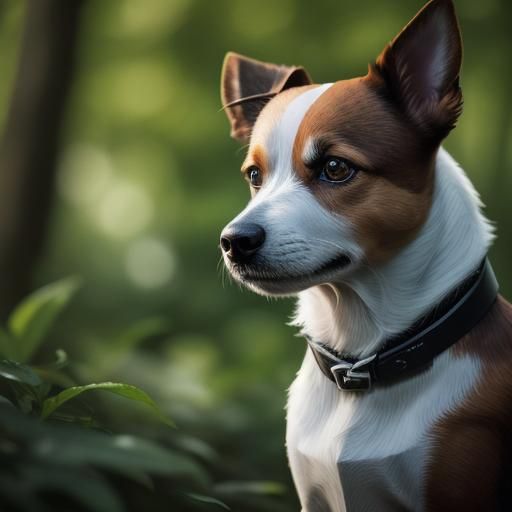 Energetic Jack Russell Terrier Portrait in Woodland Setting