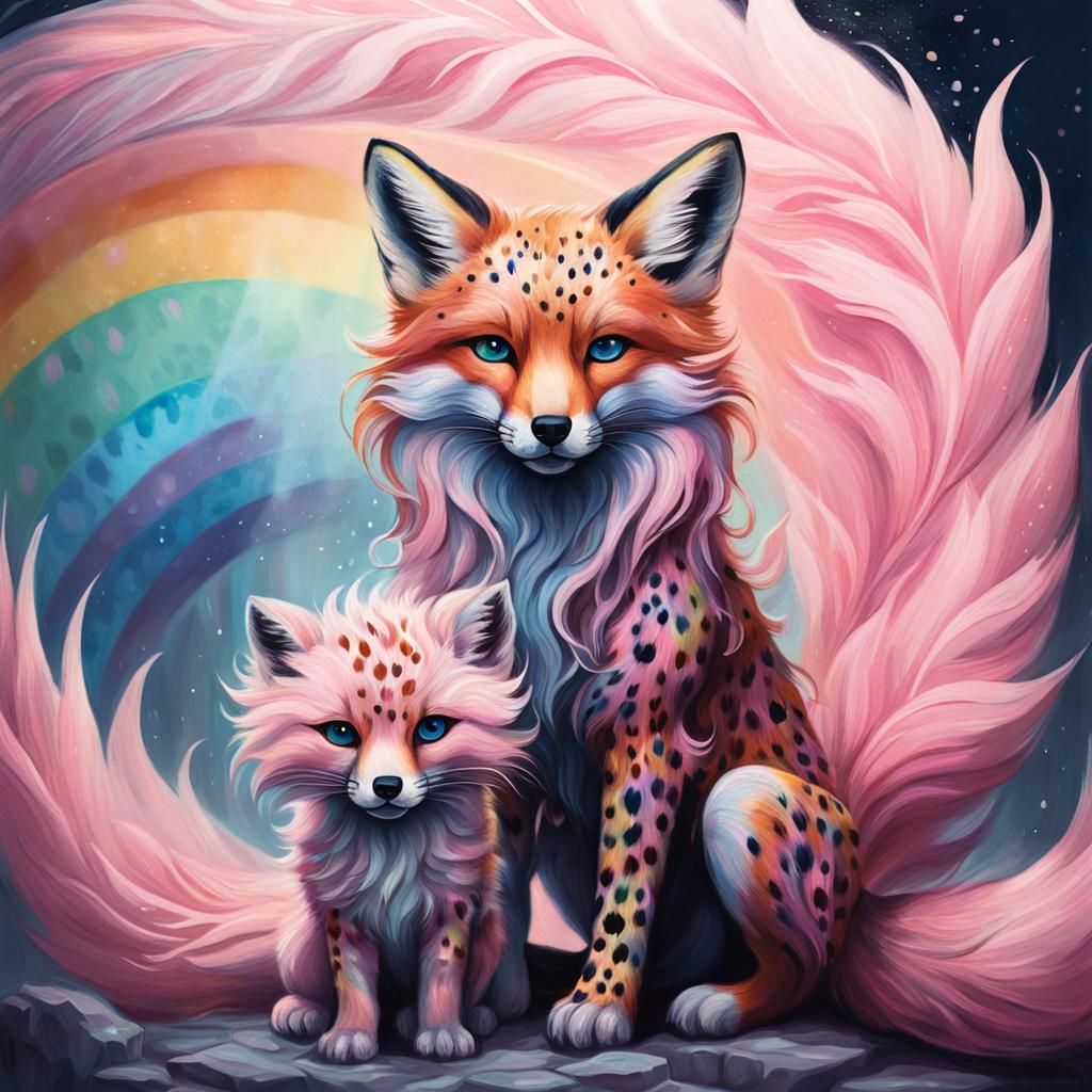 Nine-Tailed Fox Drinks Rainbow: Gothic Expressionism