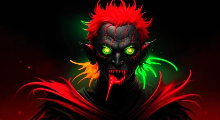 Neon Eyed Creature in the Dark