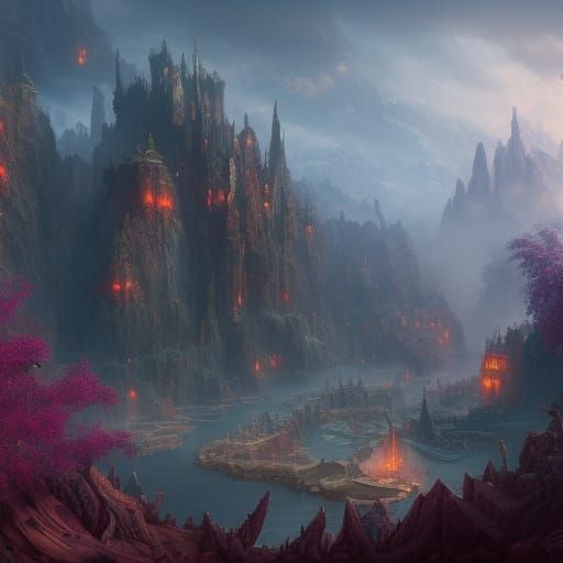 Fantastical Demonlord Castle Concept Art