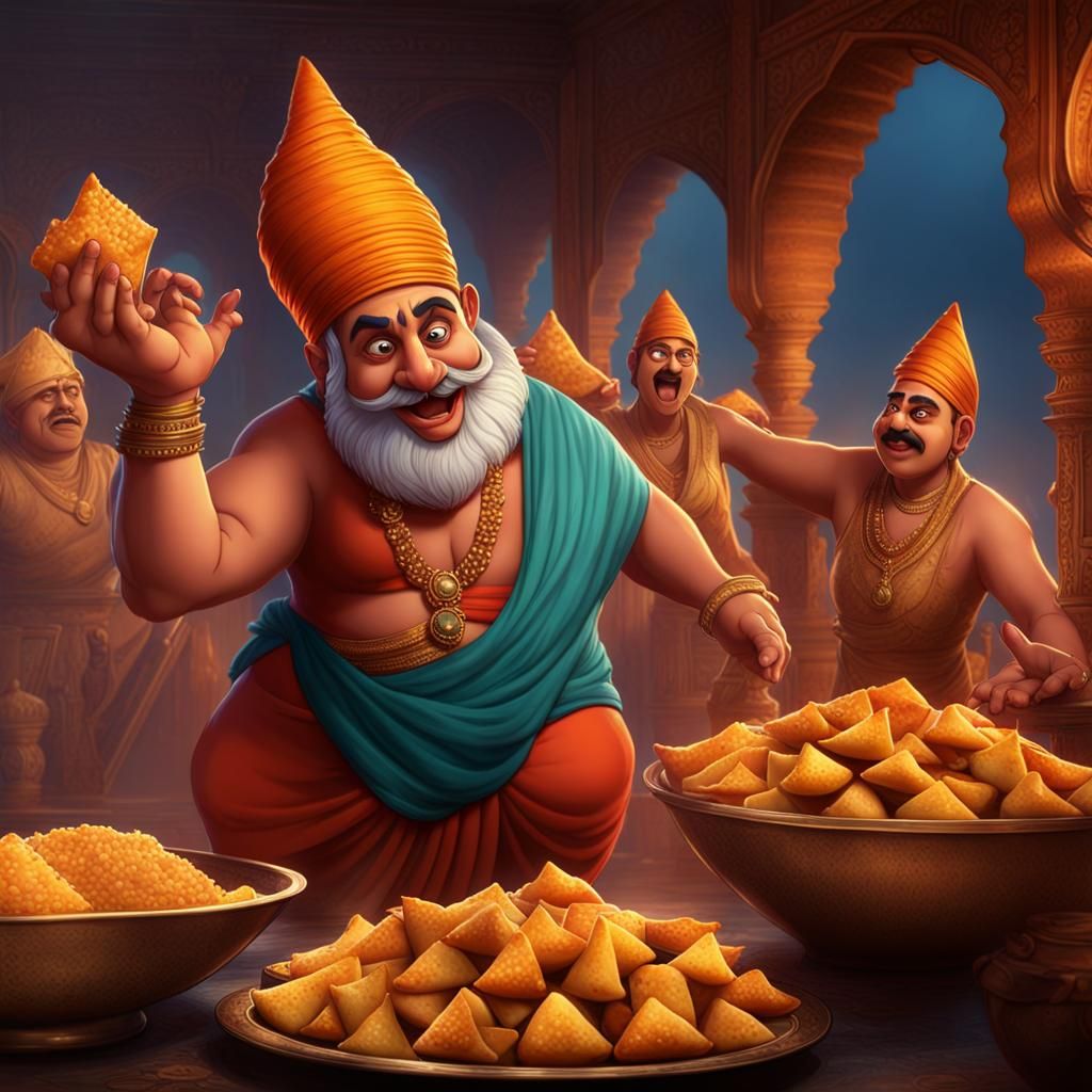 Ghasitaram's Samosa Snatch: A Matte Painting