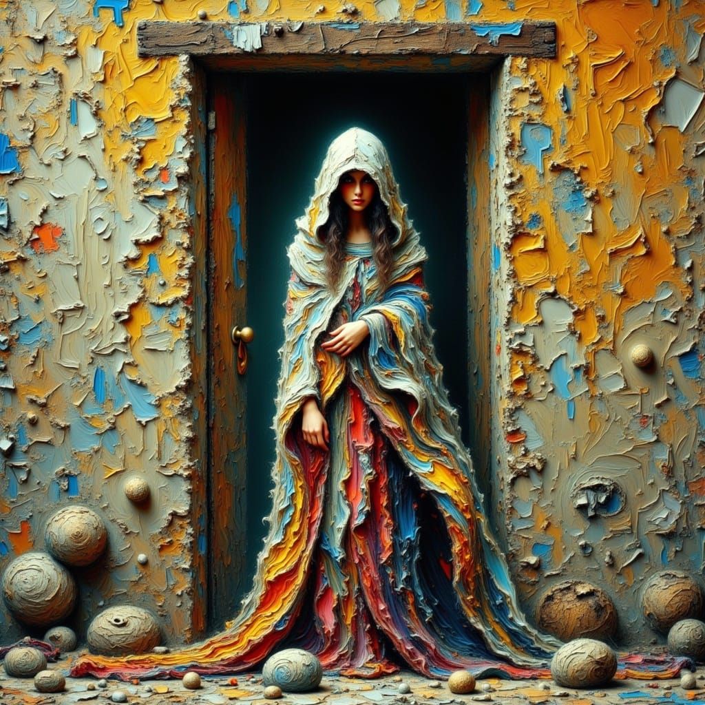 Expressive Woman Emerges from Forgotten World in Vibrant, Te...