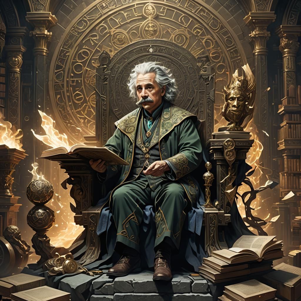 Einstein as Loki in Dark Fantasy Art