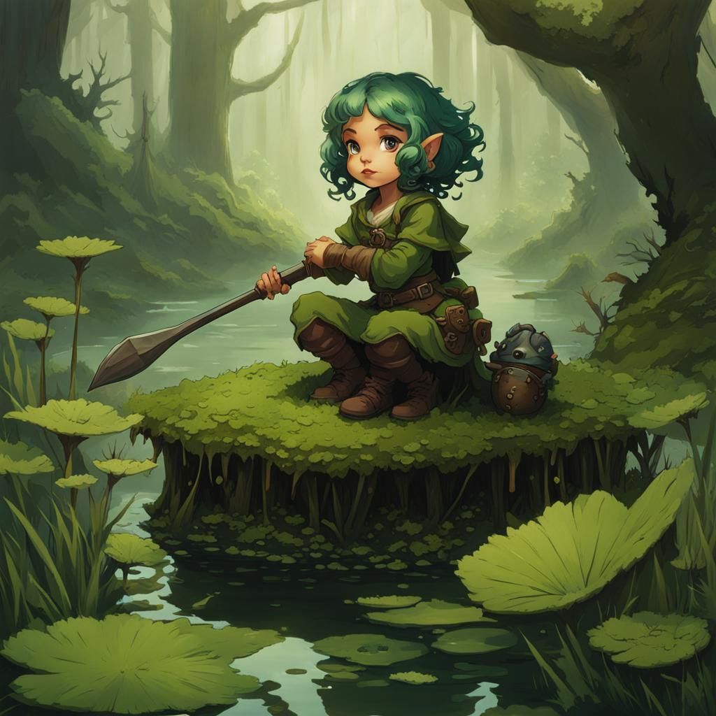 Halfling in Swamp with Wild Magic