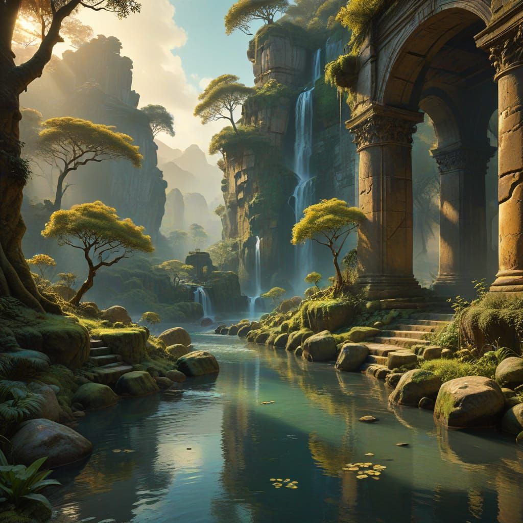 Golden Dawn in Hidden Valley Landscape