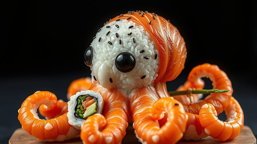 Sushi Octopus Sculpture Inspired by Culinary Artists