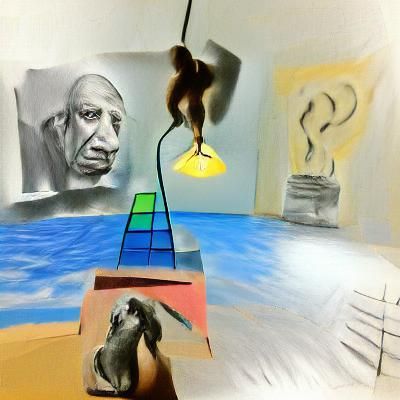 Picasso-esque Composition with Volumetric Lighting