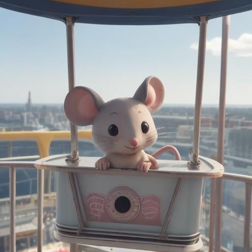 Relaxed Mouse on a Ferris Wheel