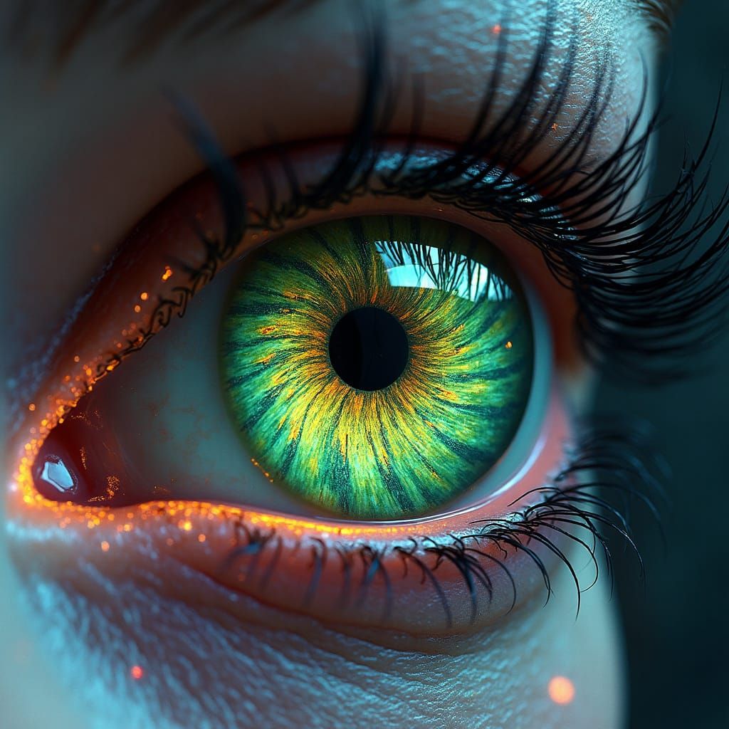 Eye of the Vortex: Surreal Neon Gothic Vision