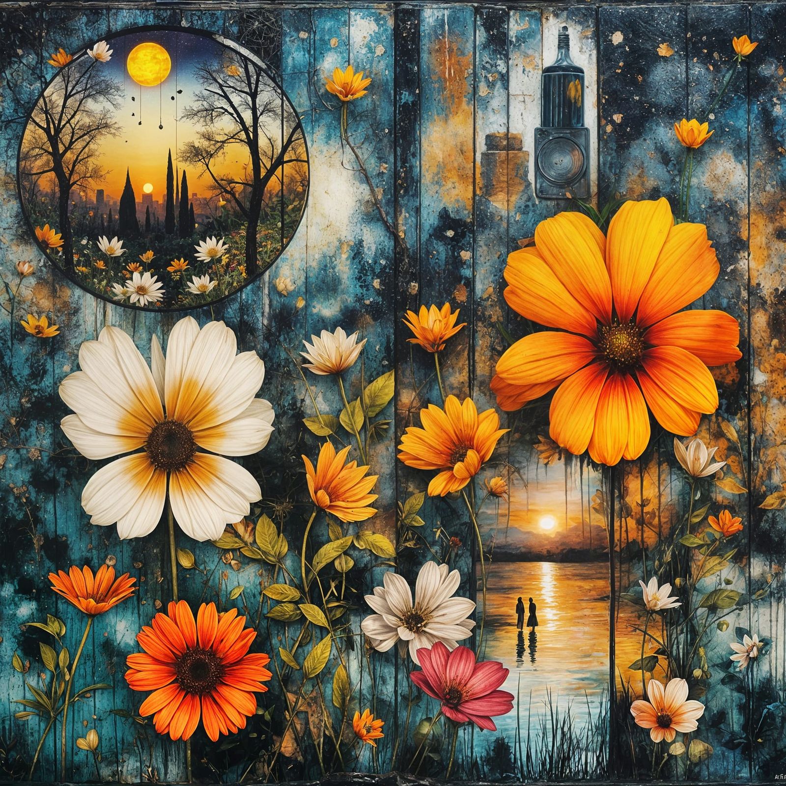 Symmetrical Flower Blooming Under Warm Sunlight