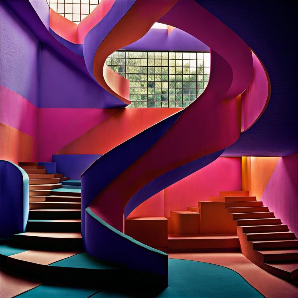 Surreal Luis Barragan Interior with Glass Walls