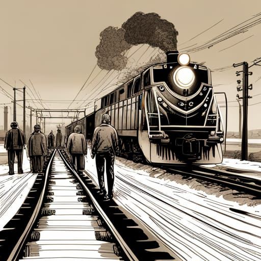Dystopian Train Station Pick Up: Digital Art